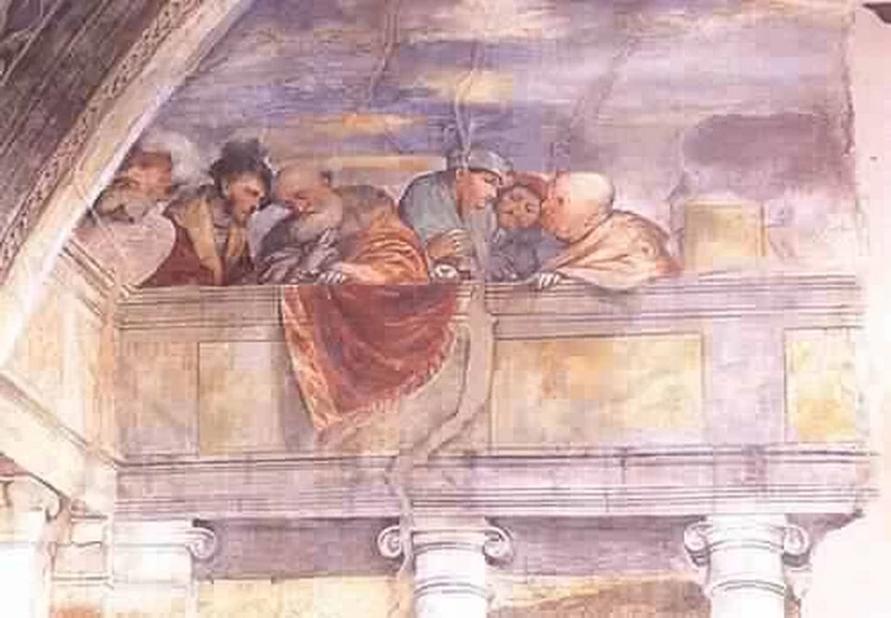 Il Romanino-315-Chiesa di S. Antonio a Breno, Brescia - Episodi da libro del profeta Daniele - dettaglio 7